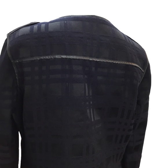 Escada Sport Wool Silk Blend Navy Black Textured Casual Full Zip Jacket Size 40 - Picture 7 of 12